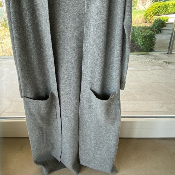 Floor Length Grey Knitted Cardigan - Picture 2 of 5